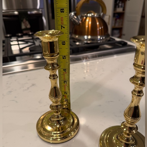 Baldwin Forged Solid Brass Approx. 7” Taper Candlesticks USA Candle Holder Set - Picture 10 of 11